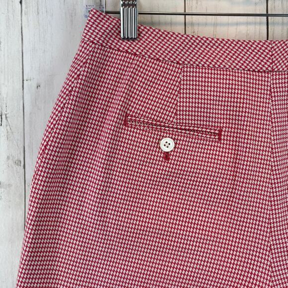 Brooks Brothers Country Club Red/White Houndstooth Wrap Skort Shorts Size 2 - Picture 11 of 15